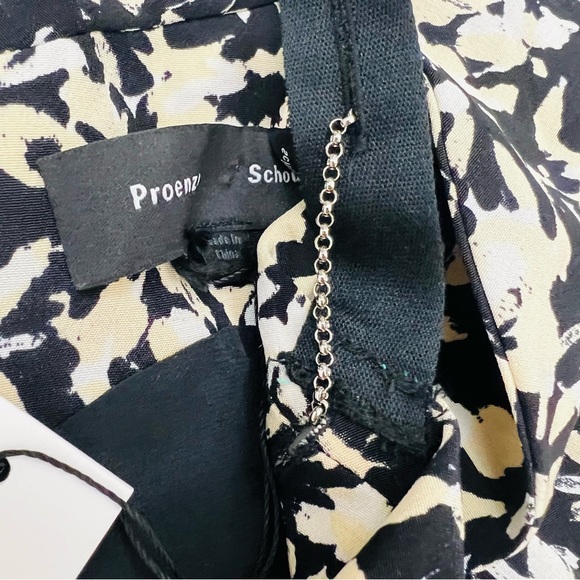 NWT Proenza Schouler Asymmetric Flower-Print Silk Top - Picture 7 of 14